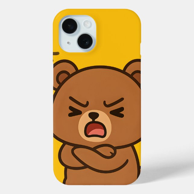 Angry Bear Cartoon - Fierce Animal Phone Case Desi (Rückseite)