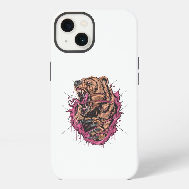 Angry Bear Roar | Fierce Wildlife Phone Case" iPhone Hülle (Rückseite)