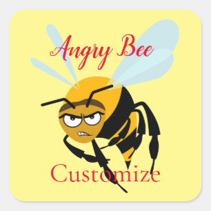 Angry Bee Thunder_Cove Quadratischer Aufkleber