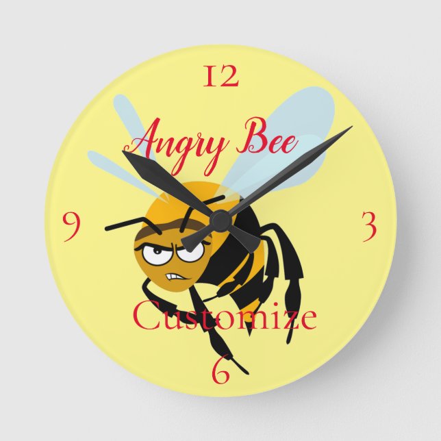 Angry Bee Thunder_Cove Runde Wanduhr (Vorderseite)