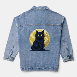 Angry black cat jeansjacke