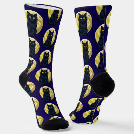 Angry black cat socken