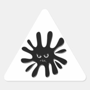 Angry Black Paint Spritzer Dreieckiger Aufkleber