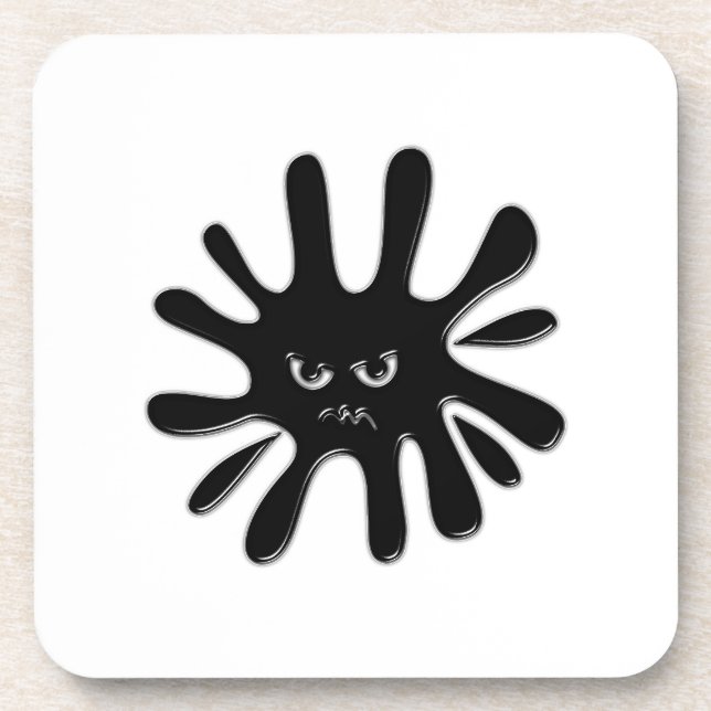 Angry Black Paint Spritzer Getränkeuntersetzer (Vorderseite)