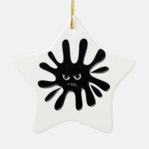 Angry Black Paint Spritzer Keramik Ornament