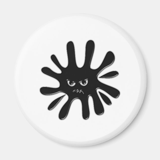 Angry Black Paint Spritzer Magnet (Vorne)