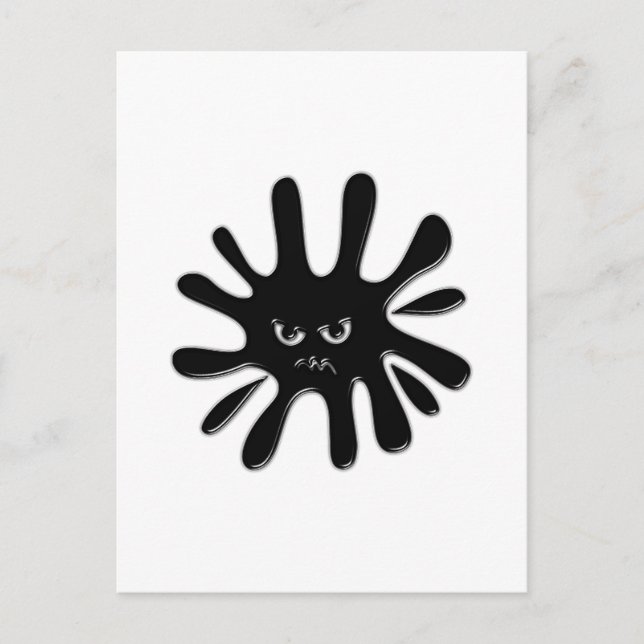 Angry Black Paint Spritzer Postkarte (Vorderseite)