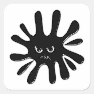 Angry Black Paint Spritzer Quadratischer Aufkleber