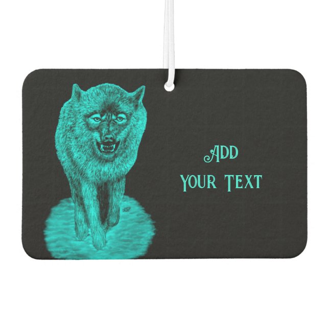 Angry Black Wolf in der Nacht Autolufterfrischer (Vorderseite)