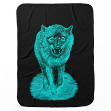 Angry Black Wolf in der Nacht