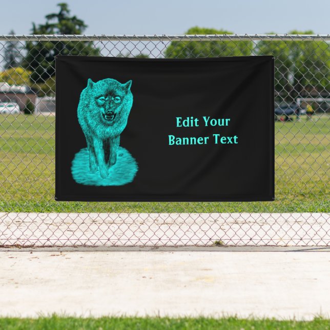 Angry Black Wolf in der Nacht Banner (Insitu)