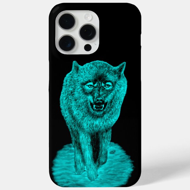 Angry Black Wolf in der Nacht Case-Mate iPhone Hülle (Rückseite)