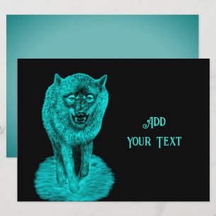 Angry Black Wolf in der Nacht Karte