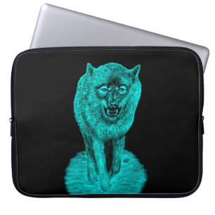 Angry Black Wolf in der Nacht Laptopschutzhülle