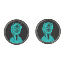 Angry Black Wolf in der Nacht