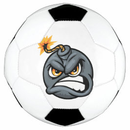Angry Bomb Cartoon Soccer Ball - Grumpy Graphic 