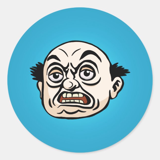 Angry Boss Runder Aufkleber (Vorderseite)