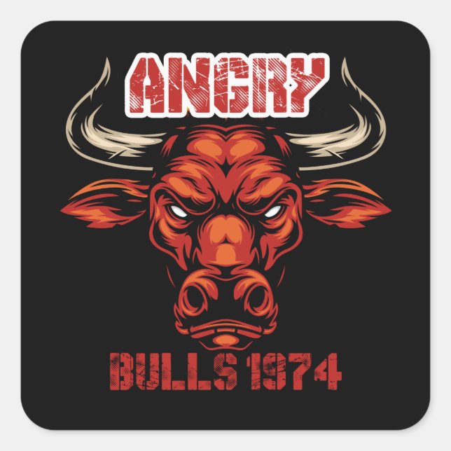 ANGRY BULLS, Liebe Buffalo auswählen, Hate Polo S  Quadratischer Aufkleber (Vorderseite)