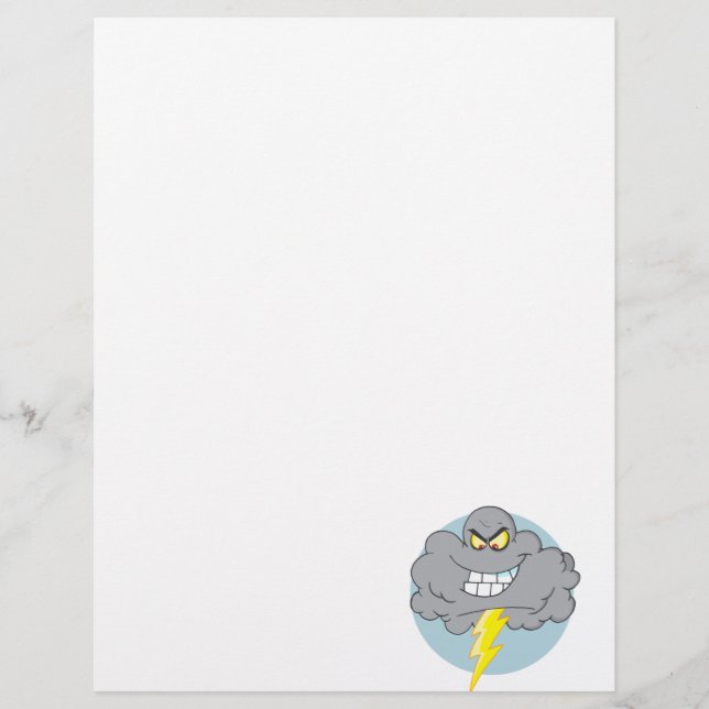 Angry Cartoon Black Cloud mit Blitz (Vorderseite)