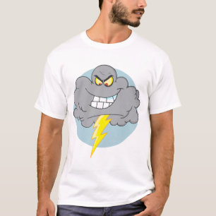 Angry Cartoon Black Cloud mit Blitz T-Shirt