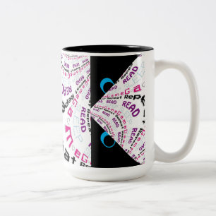 Angry Cartoon Eyes Krass Chic Geek Gamer Code Tass Zweifarbige Tasse