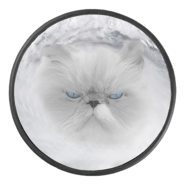 Angry Cat 5 Hurrikan Eishockey Puck (Vorderseite)
