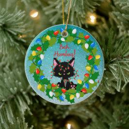 Angry Cat Bah Humbug Keramik Ornament