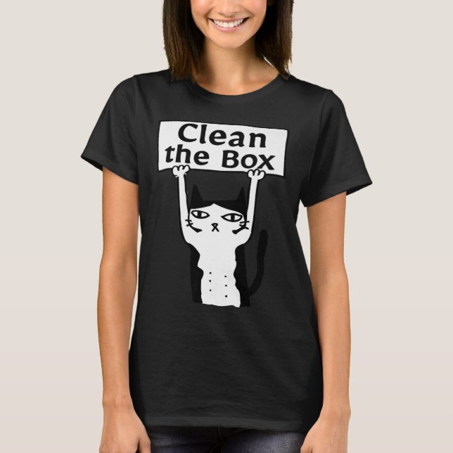 Angry Cat Clean The Box Kitten Adopt Forbidden Res T-Shirt (Vorderseite)