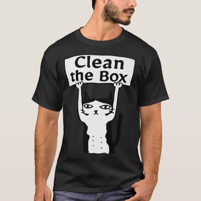 Angry Cat Clean The Box Kitten Adopt Forbidden Res T-Shirt (Vorderseite)