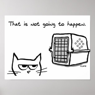 Angry Cat geht NICHT zum Tierarzt Poster