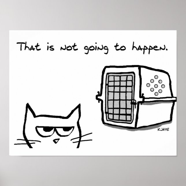 Angry Cat geht NICHT zum Tierarzt Poster (Vorne)