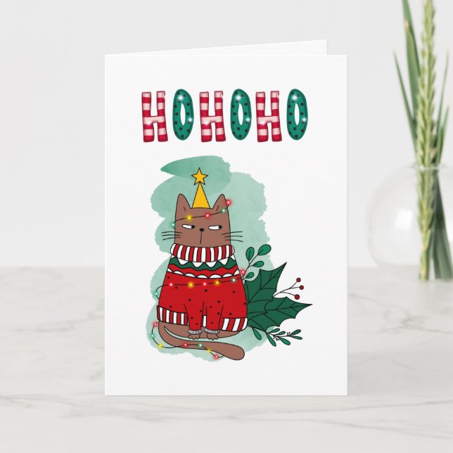 Angry Cat In Funny Uggli Weihnachten Sweater Xmas  (Vorderseite)