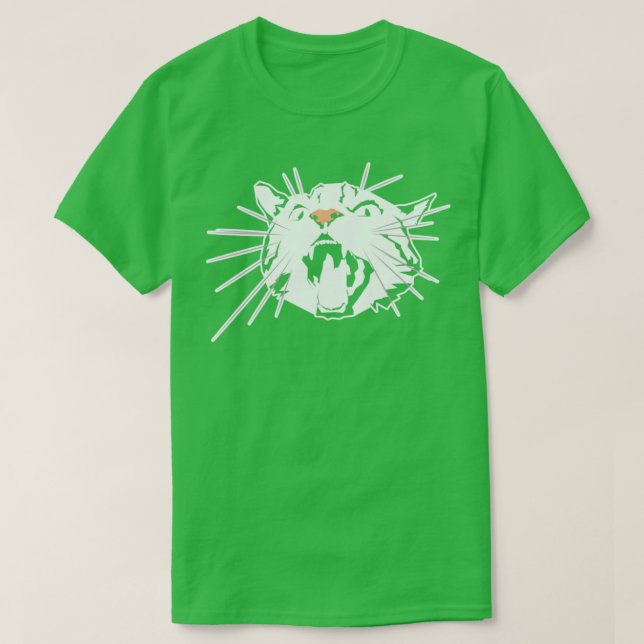 Angry Cat Künstlerisches Design für Katzenliebhabe T-Shirt (Design vorne)