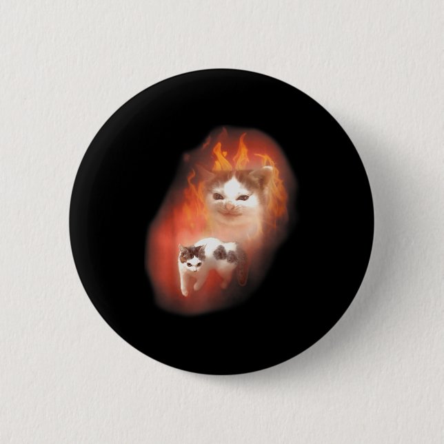 Angry Cat Meme Funny Silly Cat Kitten Lover Humor  Button (Vorderseite)