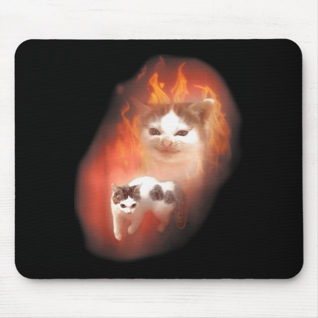 Angry Cat Meme Funny Silly Cat Kitten Lover Humor  Mousepad (Vorne)