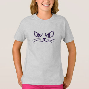 Angry Cat Minimalistische Gesichter T-Shirt