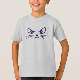 Angry Cat Minimalistische Gesichter T-Shirt