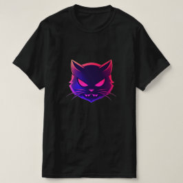 Angry Cat: Neon T - Shirt Art