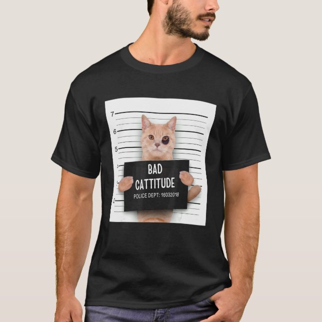 angry Cat Quote Bad Cattitude katty for ailurophil T-Shirt (Vorderseite)