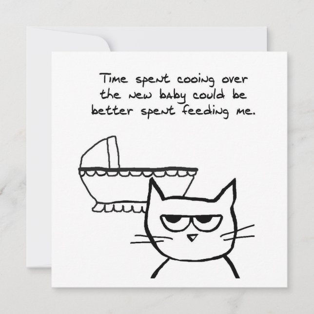 Angry Cat und das neue Baby Ankündigung (Vorderseite)