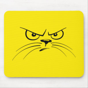 Angry Cat Yellow Face Mousepad