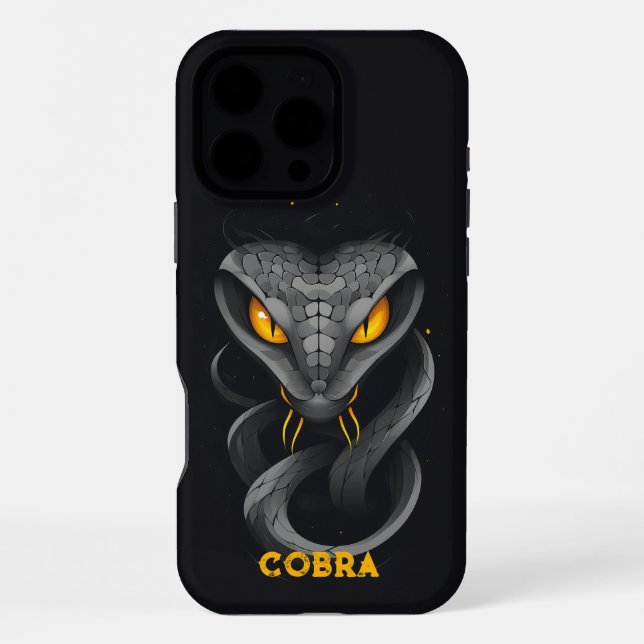 Angry Cobra Black iPhone Hülle (Rückseite)