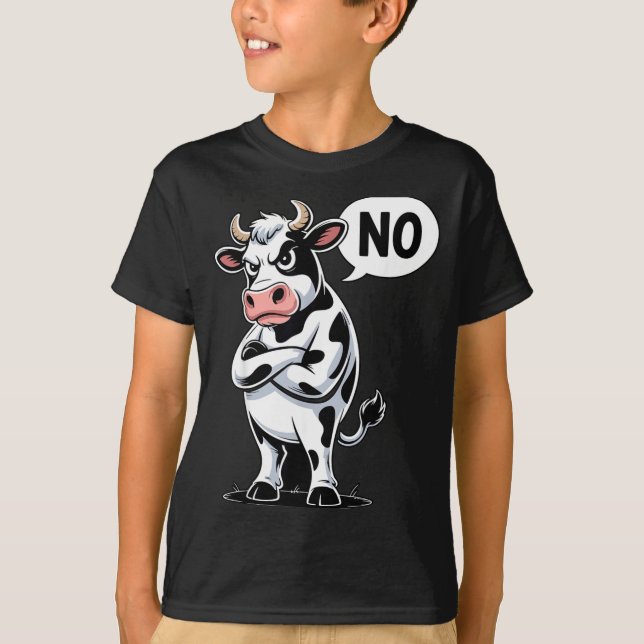 Angry Cow No - Funny Cow Lover Dairy Farmer  T-Shirt (Vorderseite)