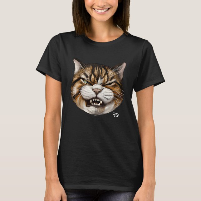 Angry cute Cat With Bad Mood T-Shirt (Vorderseite)