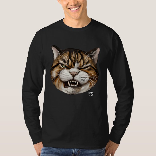 Angry cute Cat With Bad Mood T-Shirt (Vorderseite)