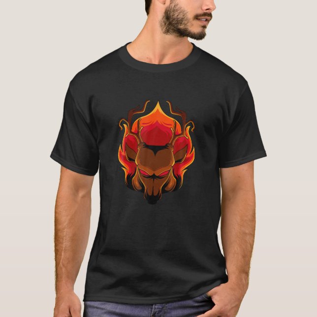 Angry Deer Wild Funny Hunter und Jagd Anim T-Shirt (Vorderseite)