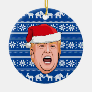 Angry Donald Trump Christmas Keramik Ornament