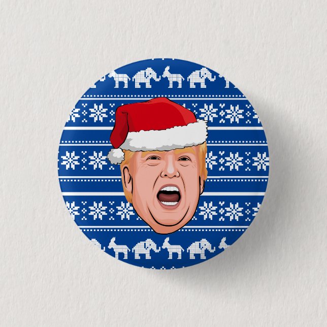 Angry Donald Trump Weihnachten Button (Vorderseite)