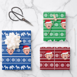 Angry Donald Trump Weihnachten Geschenkpapier Set