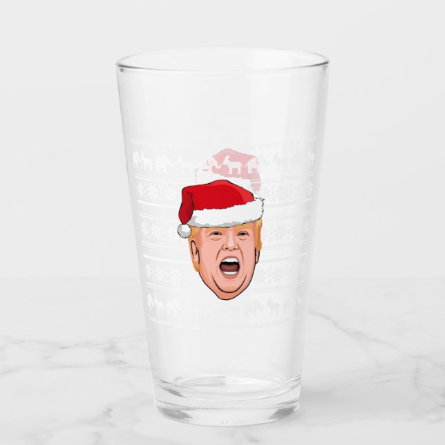 Angry Donald Trump Weihnachten Glas (Vorderseite)